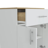Pantry Storage Organizer Cabinet - White / Light Oak - Furniture Home Direct