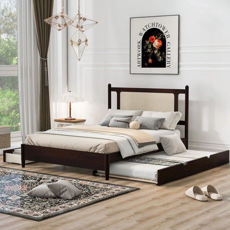 Platform Bed With 2 Big Drawers & Trundle - Furniture Home Direct