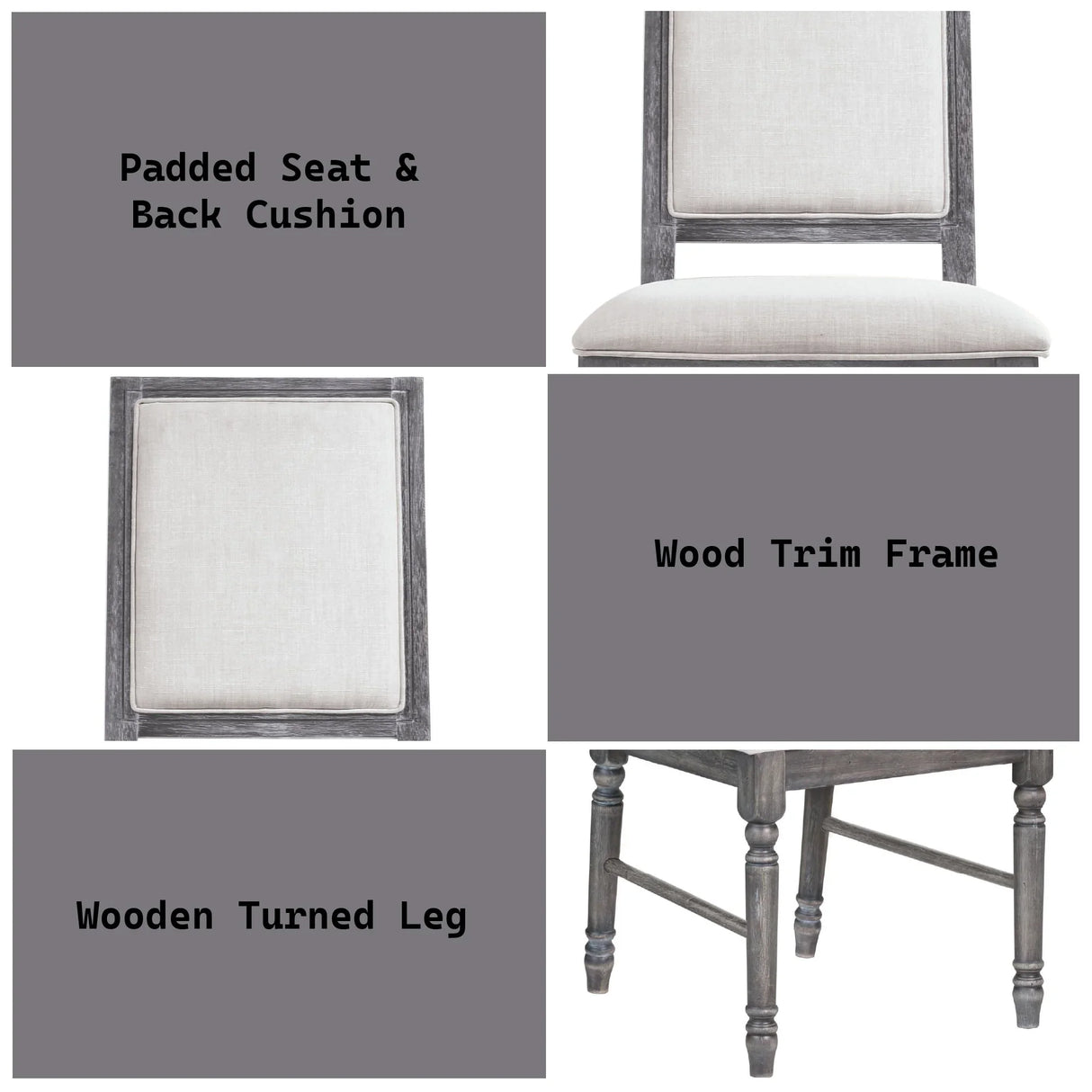 Leventis - Weathered Side Chair - Cream / Gray - Furniture Home Direct