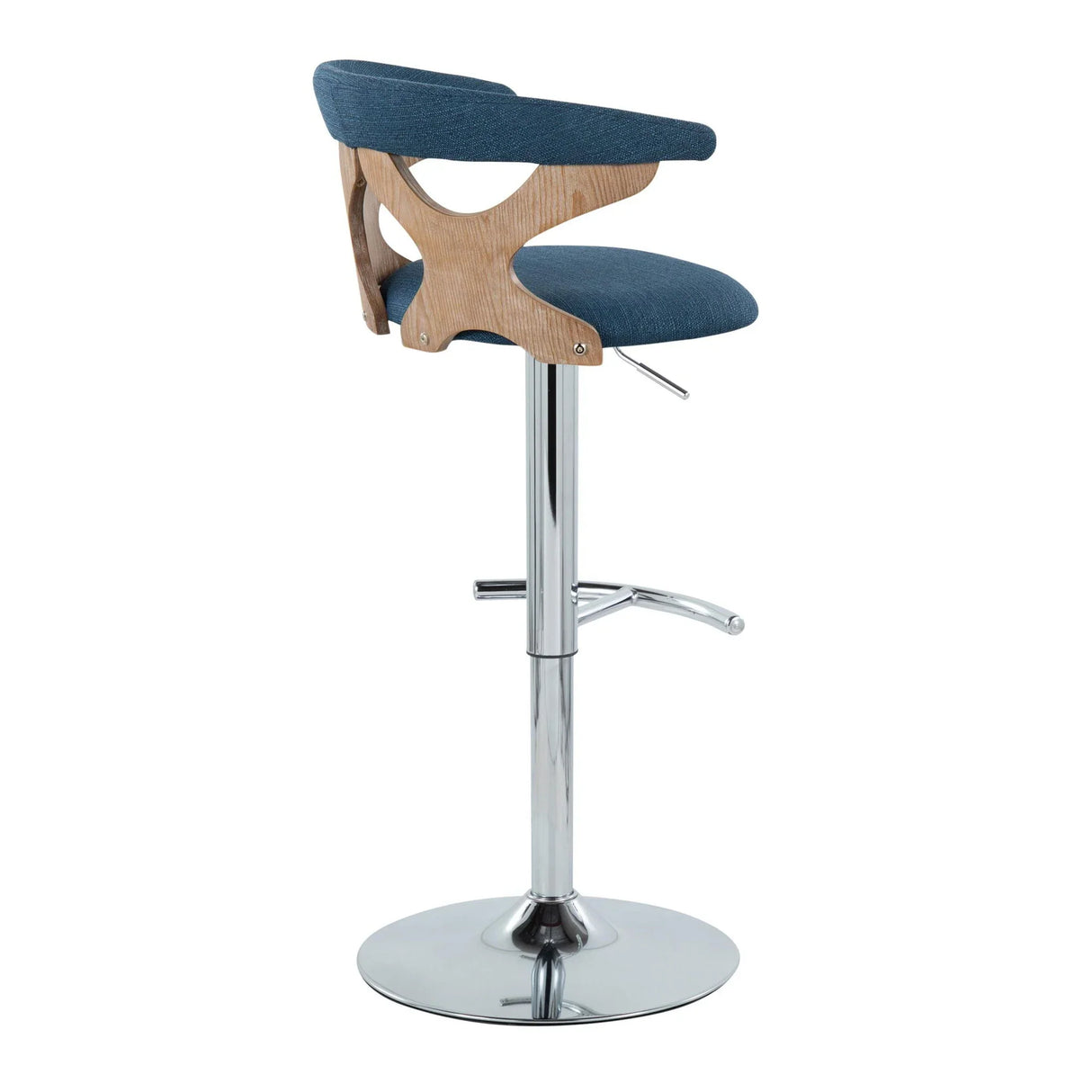 Gardenia - Contemporary Adjustable Barstool With Swivel / Rounded T Footrest (Set of 2) - Furniture Home Direct