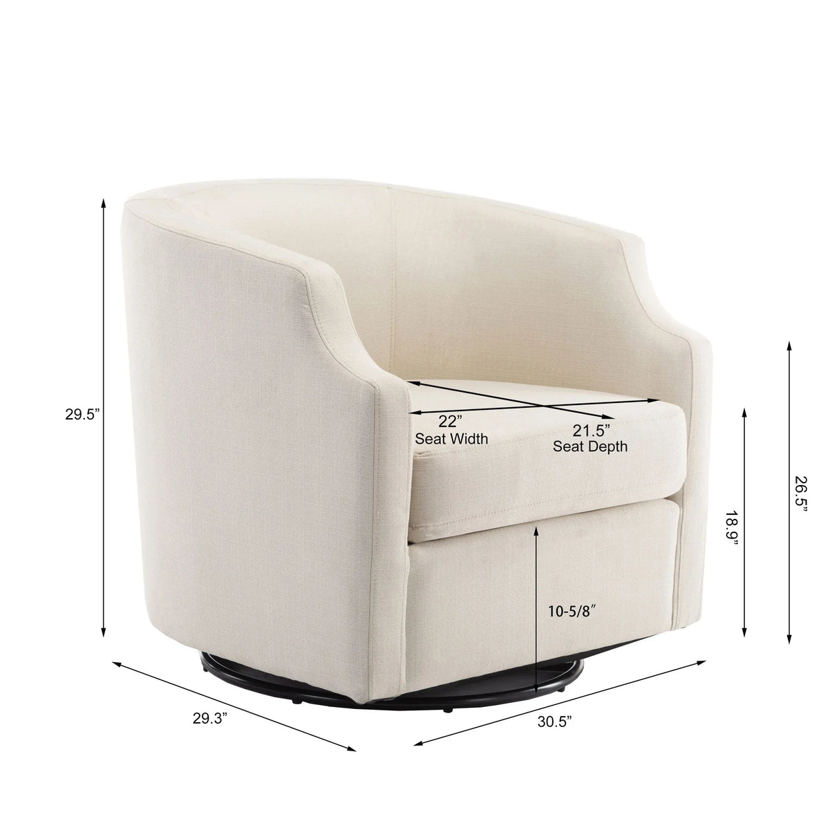 Isabelle - Swivel Glider Barrel Chair - Furniture Home Direct