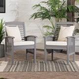 Modern 2 Piece Slat Back Patio Chairs With Cushions - Furniture Home Direct