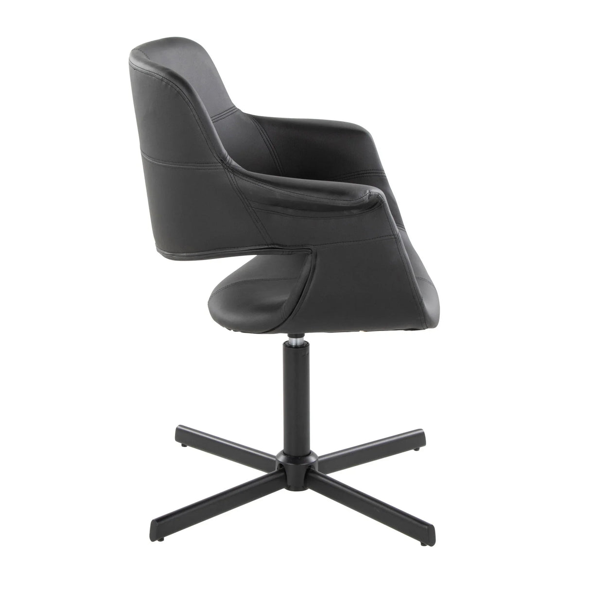 Vintage Flair - Mid-Century Modern Swivel Chair With X - Pedestal - Black - Furniture Home Direct