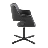 Vintage Flair - Mid-Century Modern Swivel Chair With X - Pedestal - Black - Furniture Home Direct