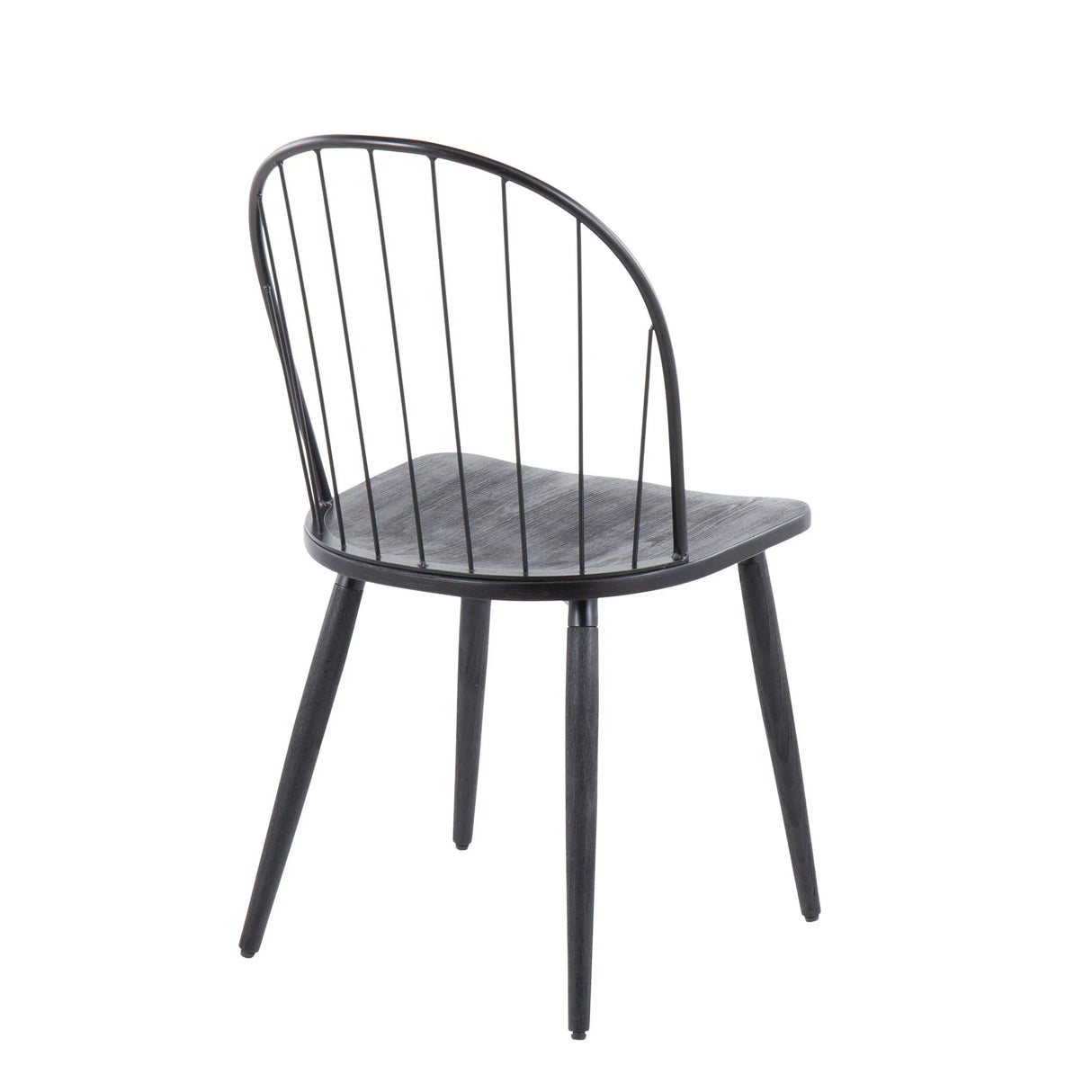 Riley - Industrial High Back Armless Chair (Set of 2) - Black - Furniture Home Direct