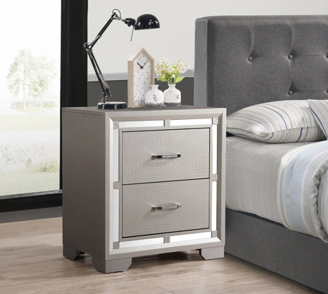 Alana - Nightstand - Silver Champagne - Furniture Home Direct