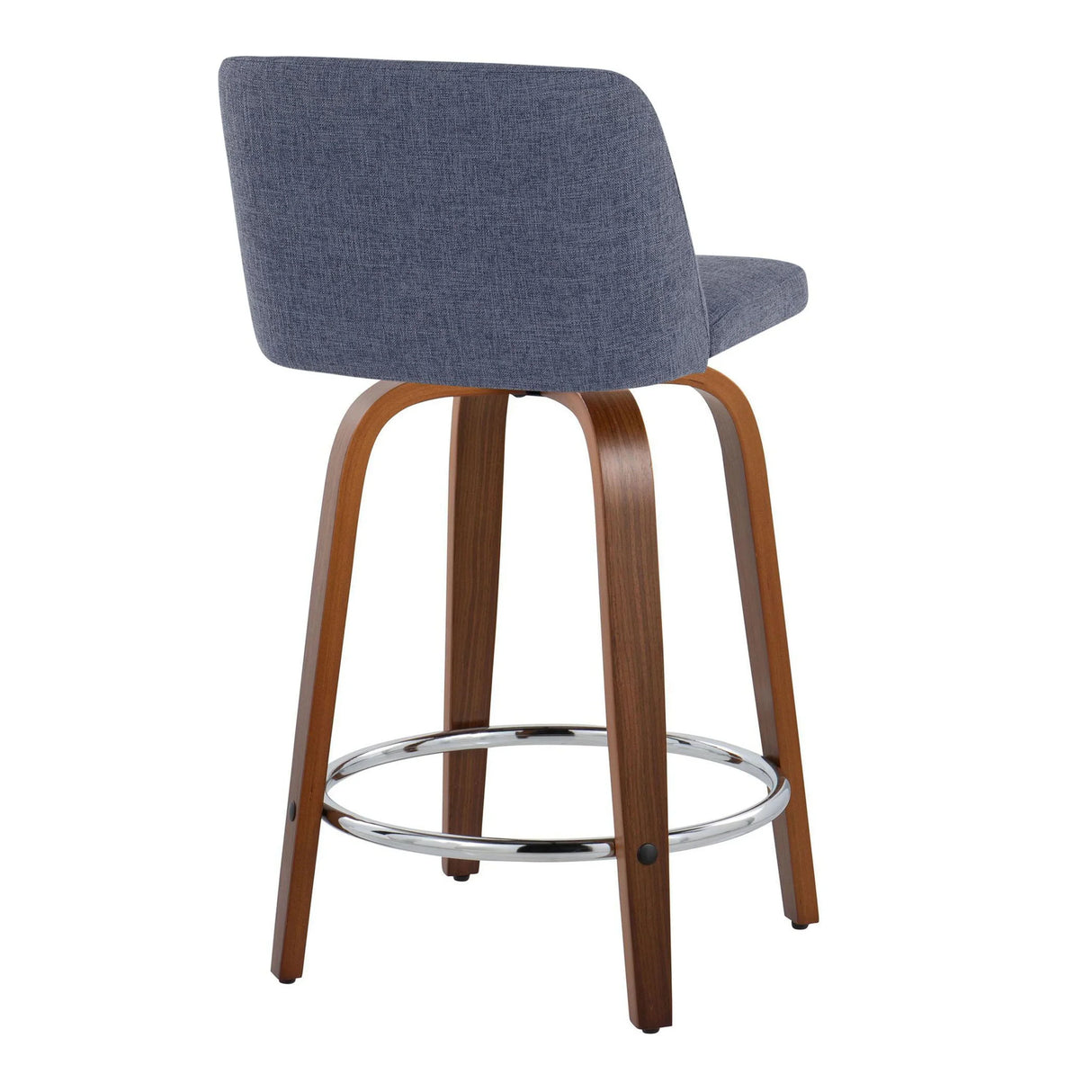Toriano - Mid Century Modern Fixed Height Counter Stool With Swivel With Round Footrest (Set of 2) - Furniture Home Direct