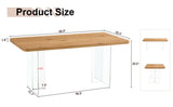 Dining Table With Wooden Top And Clear Acrylic Legs Natural - Furniture Home Direct