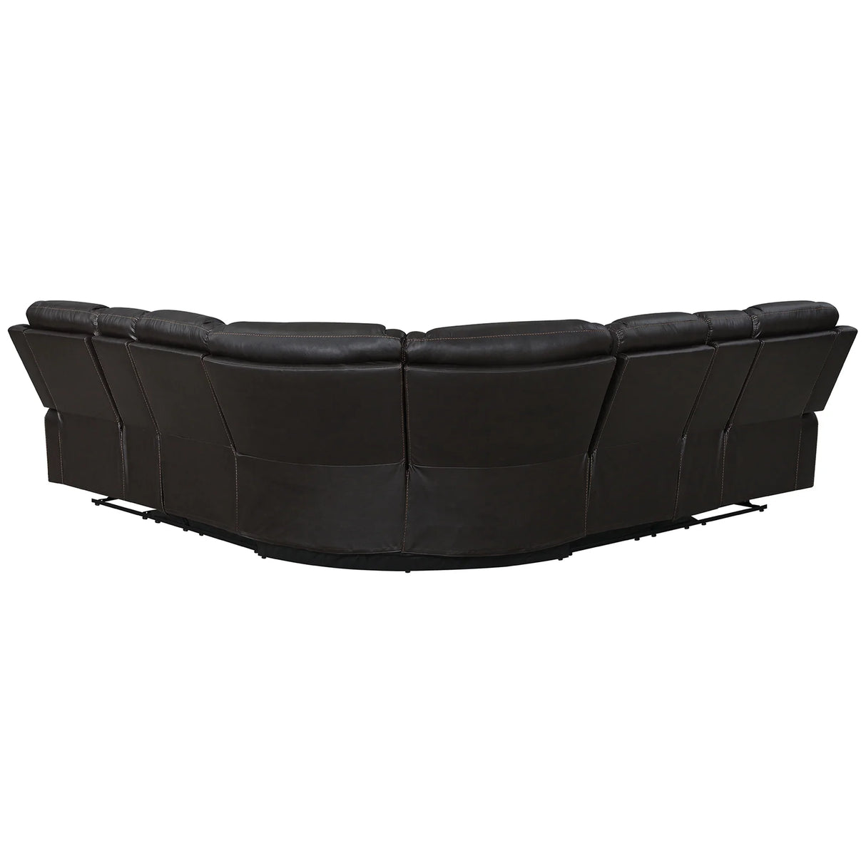 Sectional Sofa with Manual Recline LED Lights Black Brown - Furniture Home Direct