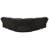 Sectional Sofa with Manual Recline LED Lights Black Brown - Furniture Home Direct