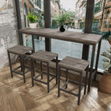 Modern Design Long Dining Table Set With 3 Stools - Furniture Home Direct