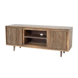 TV Cabinet With Recycle Wood 2 Door - Brown - Furniture Home Direct