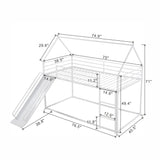 Twin Over Twin House Bunk Bed With Ladder And Slide - Furniture Home Direct