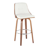 Gianna - Mid Century Modern Fixed Height Barstool With Swivel With Round Footrest (Set of 2) - Furniture Home Direct