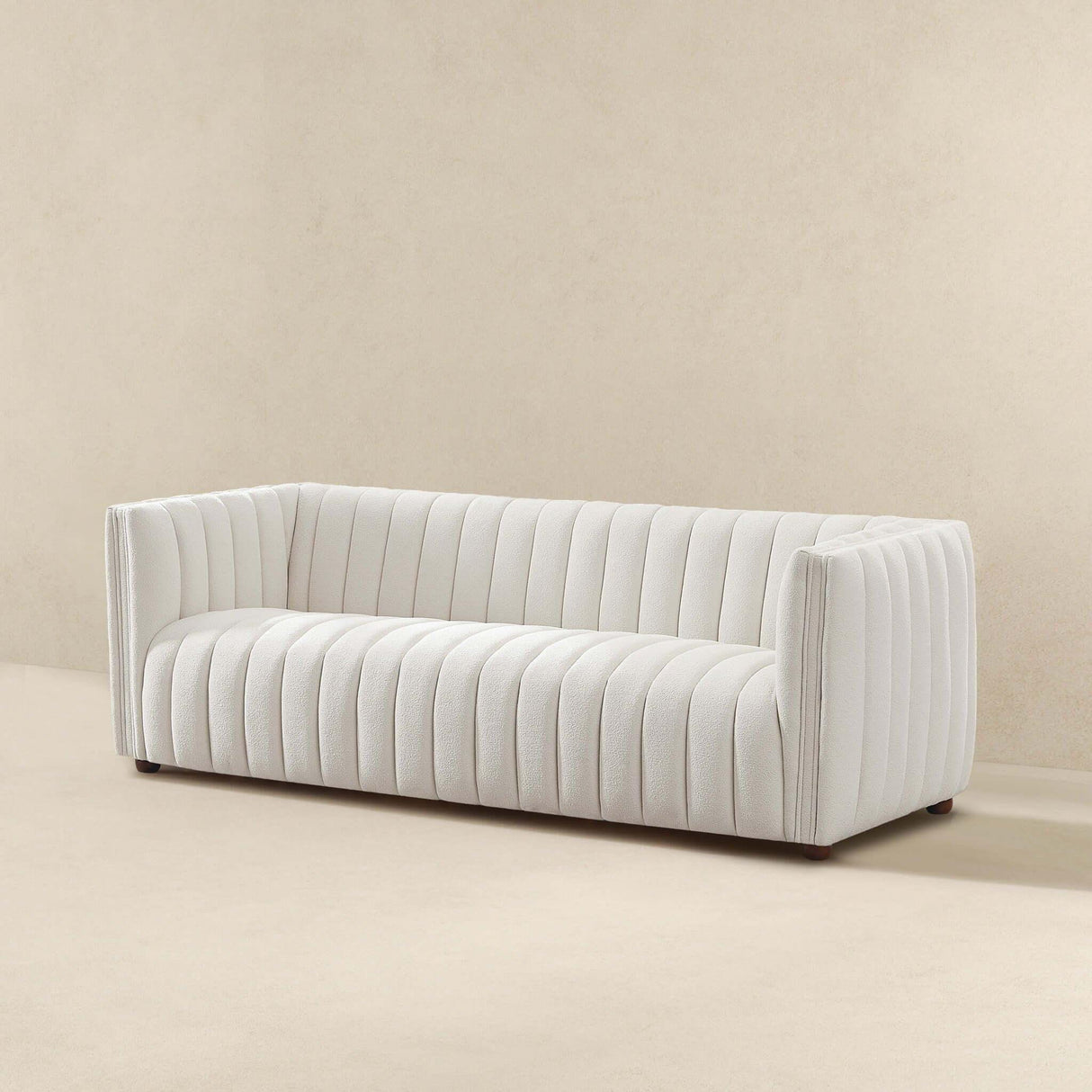 April - Mid-Century Modern Luxury Tight Back Boucle Couch - Furniture Home Direct