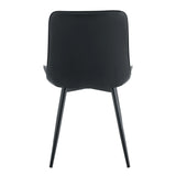 Dining Chairs With PU Leather Upholstery Metal Legs Black - Furniture Home Direct