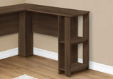 Computer Desk, Home Office, Corner, Storage Shelves, L Shape, Laptop, Contemporary & Modern - Walnut - Furniture Home Direct