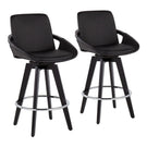 Cosmo - Contemporary Fixed Height Counter Stool With Swivel And Round Footrest (Set of 2) - Furniture Home Direct