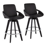 Cosmo - Contemporary Fixed Height Counter Stool With Swivel And Round Footrest (Set of 2) - Furniture Home Direct