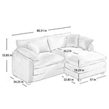 Modern Oversized Modular Cushion Sofa With Ottoman, Low Back, Deep Seating Sofa Set - Furniture Home Direct