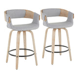 Elisa - Farmhouse Counter Stool (Set of 2) - White Washed / Gray - Furniture Home Direct