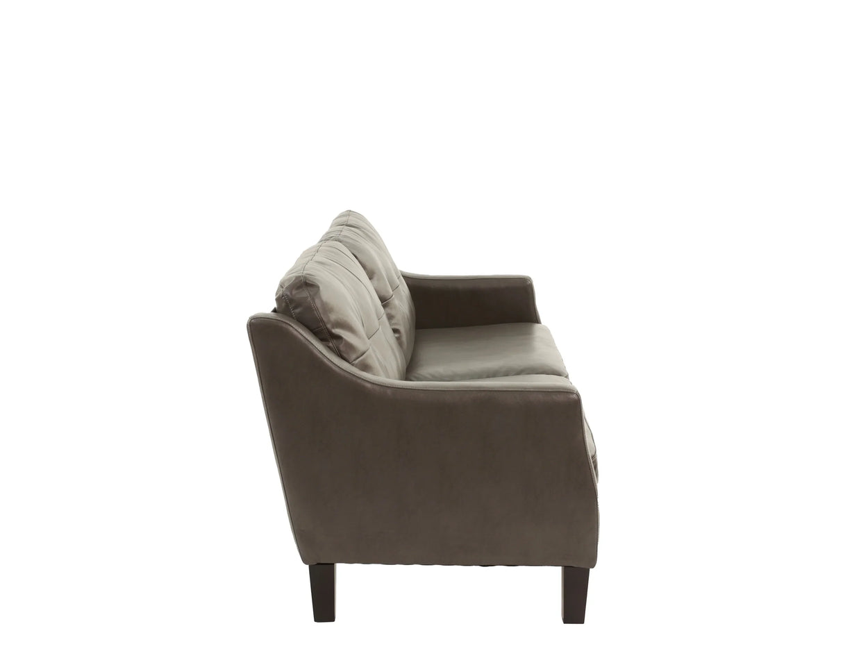 2 Piece Living Room Set in Black Faux Leather - Furniture Home Direct