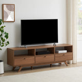 Modern Scandi 3 Door Low Profile TV Stand For TVs Up To 80" - Furniture Home Direct