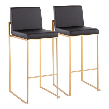 Fuji - Contemporary Design High Back Barstool (Set of 2) - Furniture Home Direct