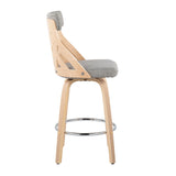 York - Mid-Century Modern Counter Stool - Natural / Light Gray - Furniture Home Direct