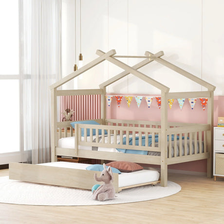 Creativity House Bed With Twin Size Trundle - Furniture Home Direct