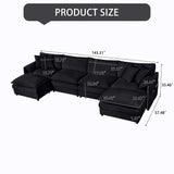Modern Comfy Deep Seat Modular Sectional Sofa Cloud Couch With Ottoman - Furniture Home Direct