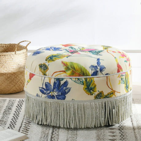 Yolanda - Round Upholstered Accent Ottoman - Furniture Home Direct