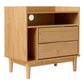 Mid-Century Modern Solid Wood 2 Drawer Gallery Nightstand - Furniture Home Direct