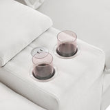 U Shaped Sectional Sofa With Console And Cupholders White - Furniture Home Direct