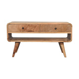 Reverse Curve Media Unit - Oak - Furniture Home Direct