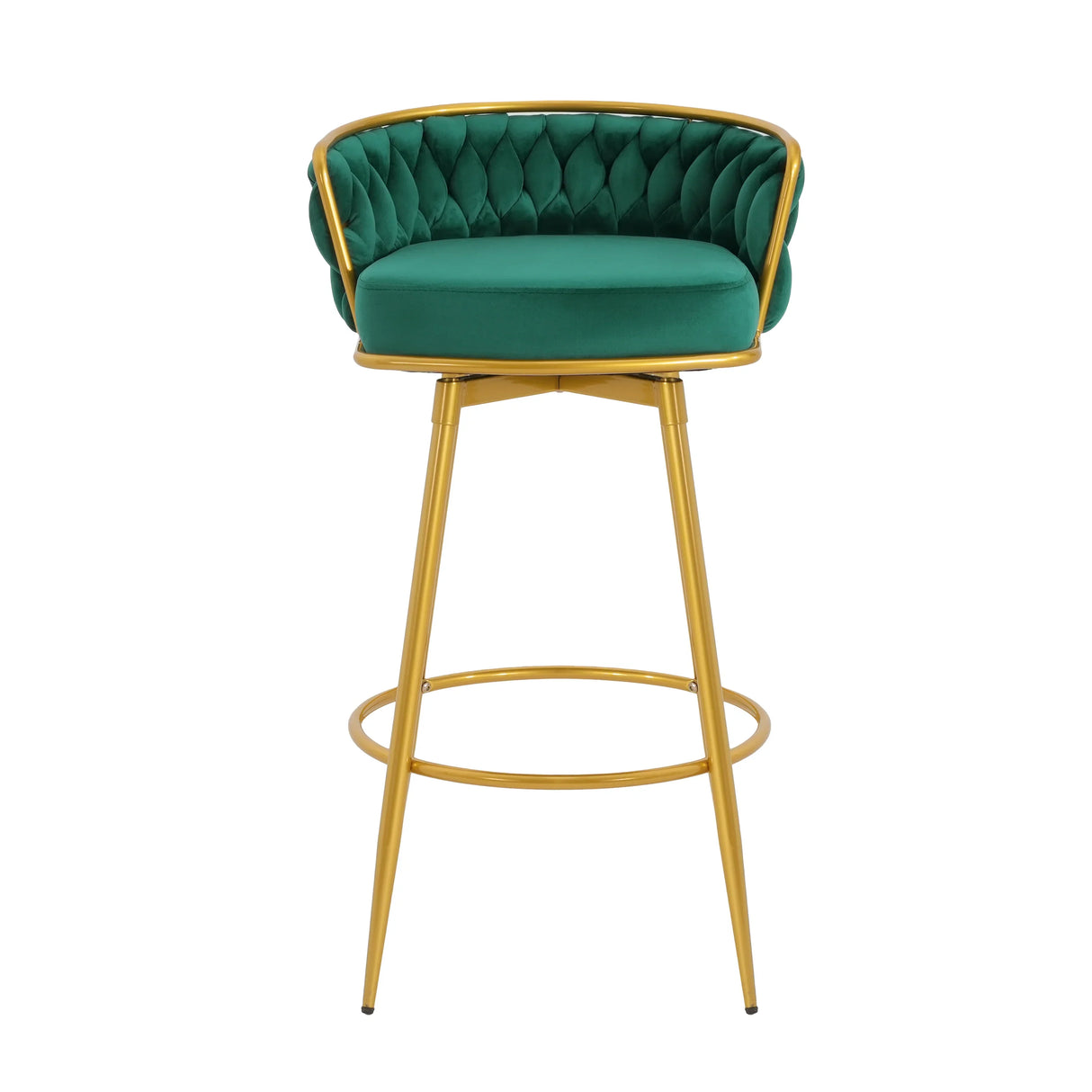 Counter Height Stools Tufted Velvet Gold Frame Green - Furniture Home Direct