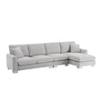 Modern Oversized Sectional Sofa, L-Shaped Luxury Couch Set With 2 Free Pillows, 5 Seat Chenille Indoor Furniture With Chaise For Living Room - Furniture Home Direct