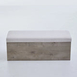 Shelton - Upholstered Flip Top Storage Bench - Ivory / Light Gray / Camel Oak - Furniture Home Direct