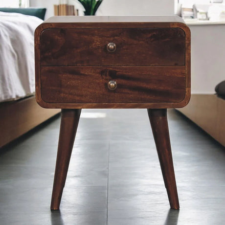 Curved Nightstand, - Furniture Home Direct