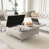 Modern Square Storage Ottoman Coffee Table With Lift-Top Design - Furniture Home Direct