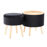 Tray - Contemporary Storage Ottoman With Matching Stool - Furniture Home Direct