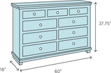 7 Seven Drawer Dresser - Cherry - Furniture Home Direct