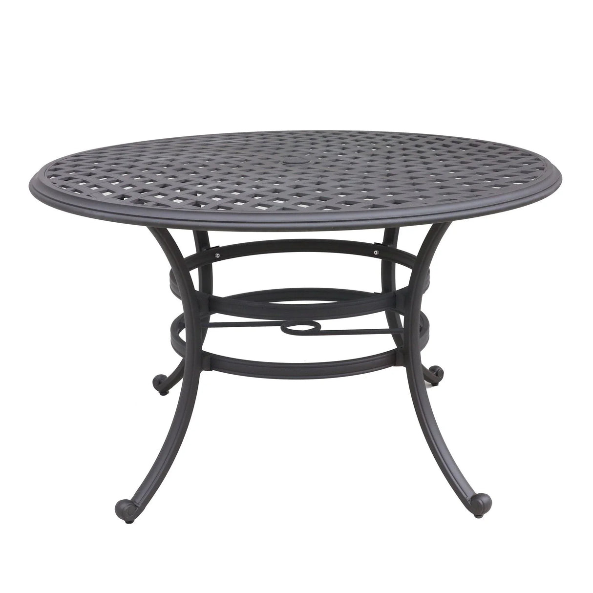 Round 49" Long Aluminum Dining Set With Cushions - Furniture Home Direct