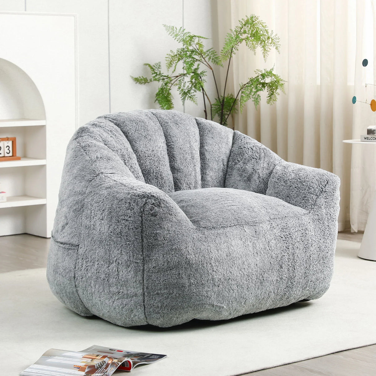 Beanbag Chair, Beanbag Sofa Chair With Armrests Stuffed High Density Foam - Furniture Home Direct