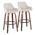 Daniella - Contemporary Fixed Height, Barstool & Swivel And Round Footrest (Set of 2) - Furniture Home Direct