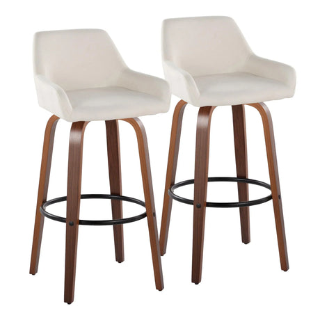 Daniella - Contemporary Fixed Height, Barstool & Swivel And Round Footrest (Set of 2) - Furniture Home Direct