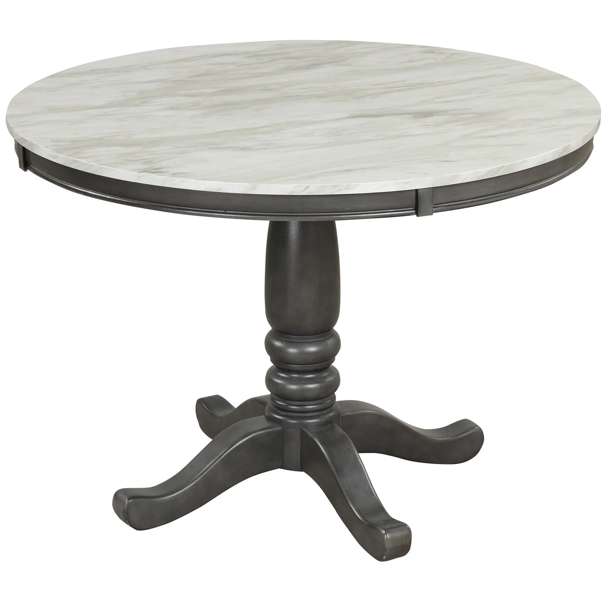 Dining Set Marble Table With Upholstered Chairs Gray - Furniture Home Direct