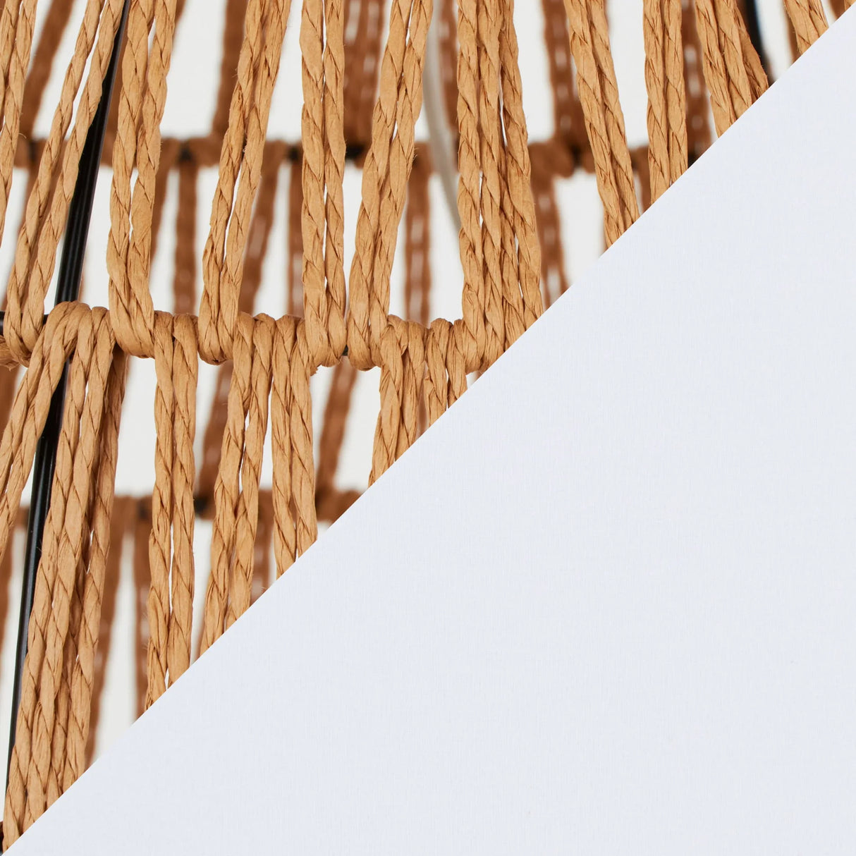 Congo - Contemporary Rattan Table Lamp - Natural / Matte Black / White - Furniture Home Direct