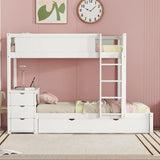 Bunk Bed With Twin Size Trundle, Storage And Desk - Furniture Home Direct