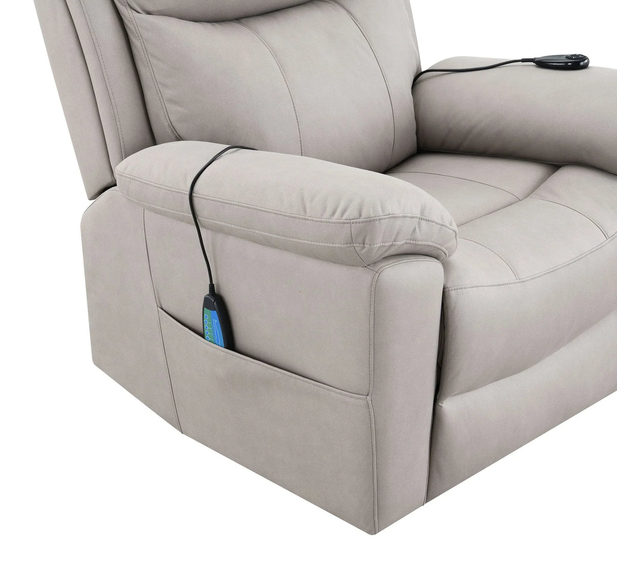 Chriki - Polished Microfiber Power Motion Recliner With Lift Heating Massage Chair - Furniture Home Direct